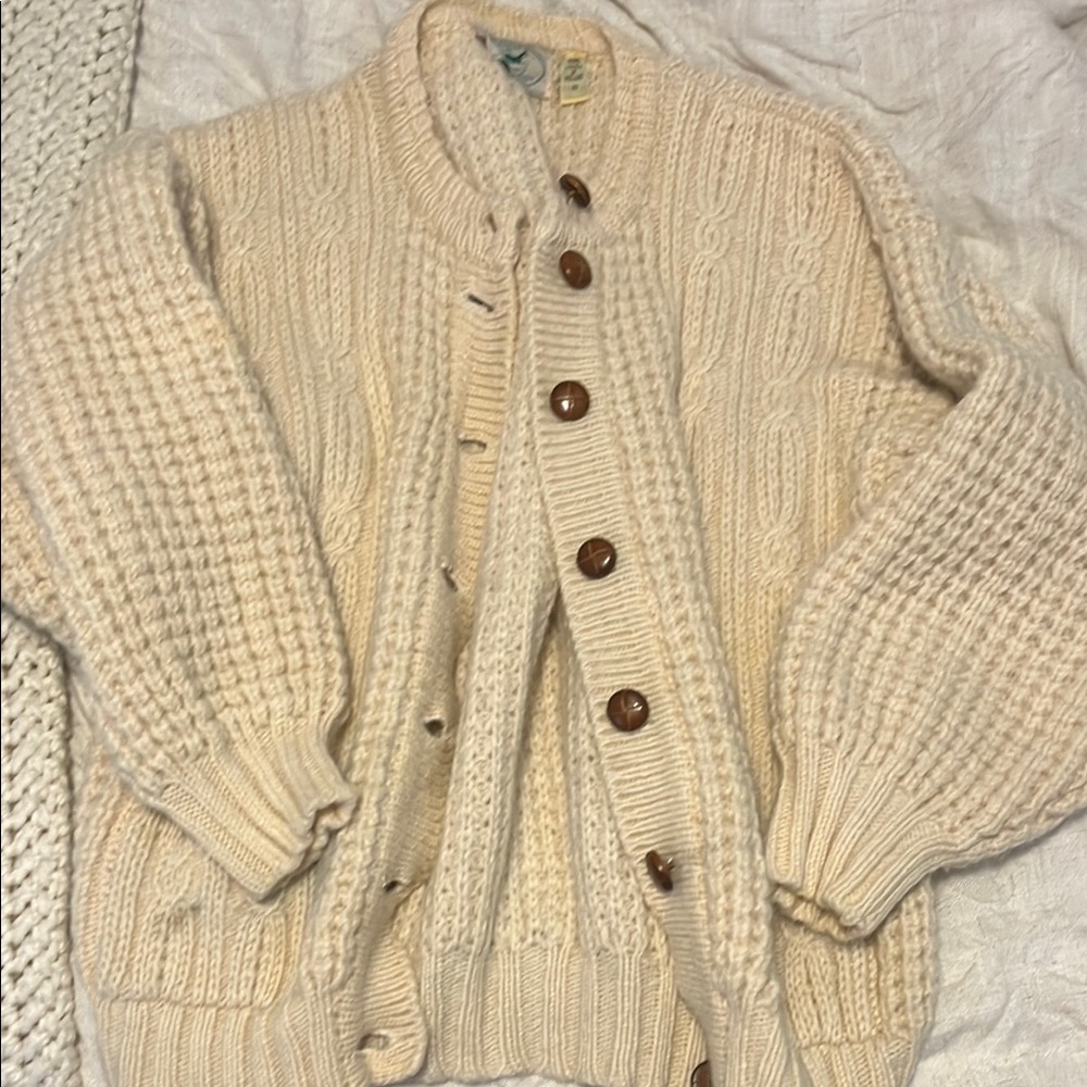 Cream Cable Knit Women's Sweater